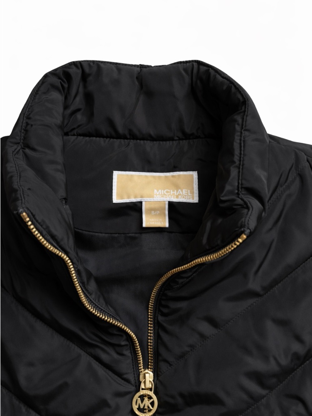 Michael Kors Black Quilted Puffer Jacket with Gold Hardware - Picture 2 of 7